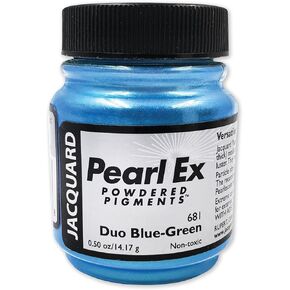 Jacquard Pearl Ex Pigment Powder 0.5 أوقية Duo الأزرق/الأخضر - مسحوق الميكا فضفاضة لراتنج الايبوكسي ، ألوان مائية ، حبر الخط والطين - مسحوق الصباغ الايبوكسي - لون راتنج الايبوكسي