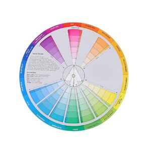 FILFEEL Color Wheel Chart Color Mix Pigment Supplies for Paint Permanent Eyebrow Lip Body (9.05in)