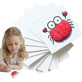 Magic Foam Texture Paper - 4" x 4" White Cellulose Cards, DIY Art and Kids Craft Supplies for Acrylics Painting（10PCS）