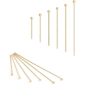 50pcs Adabele Tarnish Resistant 50mm (2 Inch) Gold Ball Head Pins Headpin (Wire 0.8mm/20 Gauge) for Beading Craft Jewelry Making BF67-50