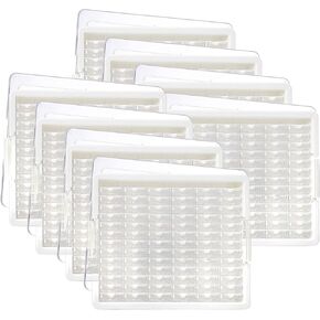 Elizabeth Ward Plastic Tray and Bead Organizer, 78 Containers of Various Sizes, Tray, and Lid for Beads, 8 Pack, Clear
