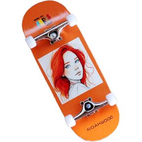 2025 15s PRO Fingerboard Complete (5-Layer Colour Maple Wooden Pro Concave 35 x 98mm Handmade Deck + 34mm Prince 3G Silver Truck + Crown White Wheels iii) Girl ii