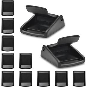 10Pack 1 Inch Black Cam Buckles, Plastic Toggle Buckle Clip for Pet Chest Vest, Car Roof Bag, Backpack Luggage Straps, Belt DIY Craft Accessories (25.5mm)
