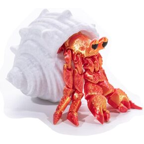 3D Printed Toys, 3D Printing Hermit Crab, Articulated Crab Finger Toys,Stress Relieving Toys, Home Office Decor Desk Toys Pet (Chameleon Red)