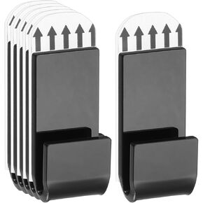 uxcell 12 Pcs Vinyl Record Wall Mount, Acrylic Vinyl Record Holder Display Shelf No Drill Self Adhesive Vinyl Record Album Wall Storage Hangers Holder for Home Office Decoration, Black