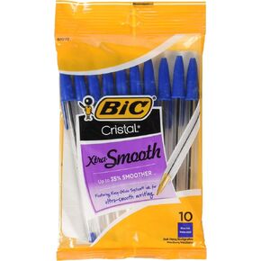 BIC 751766084321 Cristal Xtra Smooth Pens Blue Medium Point. 10-Pack