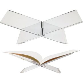 Acrylic Book Stand for Display, Acrylic Book Holder, Open Bookstand for Reading, Fit for Art, Cookbook, Magazines, Textbook, Bible - 13.2" x 5.5" x 4.3" - 1 Set