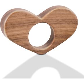 Walnut Heart Book Page Holder ، Smooth Finish Wood Book حامل للقراءة ، هدايا القارئ المثالية للكتاب ، هدايا Worm Worm للنساء ، حامل صفحة الإبهام - لعشاق الكتب والهدايا الأدبية (متوسطة)