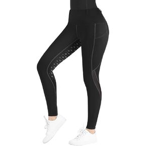 Women's Riding Breeches Equestrian Riding Pants with Silicone Grip and Ventilated Mesh Fabric Active Riding Tights