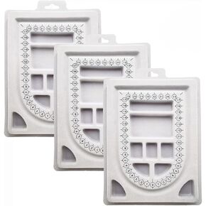 Pangmao 3 Pcs Bead Design Board Bracelet Design Board Flocked Bead Board Necklace Beading Jewelry Organizer Tray DIY Jewelry Making Tray(8.5 Inch)