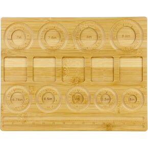 QWORK Natural Bamboo Bead Board for Jewelry Making, Multi-Functional Crafting Tray with Grooves and Slots for Bracelets, Ankles, Key Rings, and Pendants