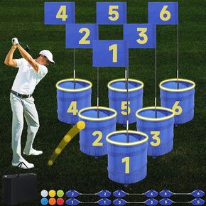 Balapet Golf Golf Yard Bucket Games ، 6 Holes Golf Practice Game with Flag ، لعبة غولف في الفناء الخلفي المحمول للحديقة ، الشاطئ ، الفناء الخلفي ، العشب in Kuwait