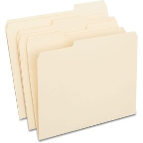 Staples 246850 100% Recycled Manila File Folders Letter 3-Tab 100/Box (246850)