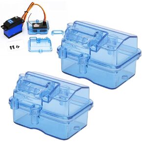 Rc Receiver Box 2Sets Radio Receiver Protector, Rc Receiving Box Upgrade Parts , For Rc Car Boat, High Hard Plastic Transparent Radio Receiver Case 2.1X1.5X1.3 In