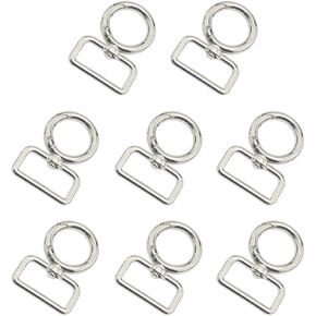 8pcs ذيل مربع زبابي الينابيع أبيض لات 1 بوصة 25 ملم سبيكة الزنك o حلقة جولة المفاجئة