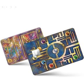 Credit Card Skin, Debit Card Skin Sticker Ancient Mew Card Poke for Transportation, Key, Debit, Credit 2PCS Card Cover No Bubble, Slim, Waterproof, Anti-Wrinkling Removable Bank Card Skin