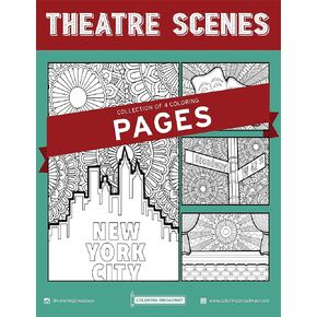 Coloring Broadway - Theatre Scenes “NEW YORK" Collection Coloring Pages (Set of 4), Broadway Musical Merchandise, Matte Card Stock (8 1/2" x 11"), Ideal Gift for a Broadway Theater Lover