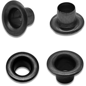 1000 Pcs - Grommet Eyelets 3/16" 4mm Canvas Clothes Leather Self Backing (Gun Black)