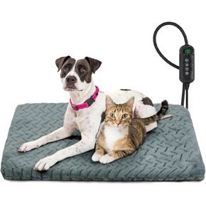 وسادة تسخين Gasur Pet Pet ، وسادة تسخين قطة الكلب الكهربائية المقاومة للماء مع مؤقت ، ودرجة حرارة سرير قطة قابلة للتعديل في فصل الشتاء ، وتوليت الطاقة التلقائية ، وسادة تسخين مضادة للخلايا للكلاب-28''x16 '' '، متوسطة