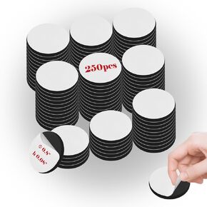 250pcs Magnetic Dot, Self Adhesive Magnets(Φ 0.8'' x h 0.08''), Round Magnets with Adhesive Backing, Easy Peel and Stick Magnetic Stickers for Crafts, Office, DIY, Photos and Die Storage