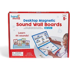 hand2mind Desktop Magnetic Sound Wall Boards, Letter Sounds, Phonics & Phonemic Awareness, Speech Therapy Materials, Science of Reading Manipulatives, Teacher Supplies for Classroom (Set of 6)