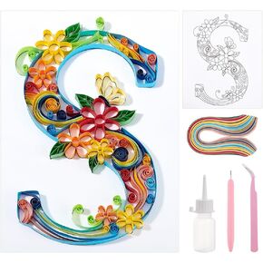 PH PandaHall Paper Quilling Kit, 360 Strips Paper Quilling Strips S Flower and Butterfly Paper Quilling Template Board Paper Quilling Patterns DIY Crafts for Beginners Adults Art and Craft, 6 Colors