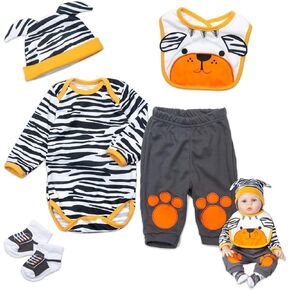 22 '' Medylove Reborn Baby Doll Clothers مجموعة صبي لـ 20-22 بوصة من جديد للدمى ملحقات الزي النمر 5 قطع