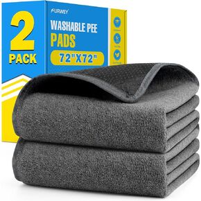 2 Pack Extra Large Washable Pee Pads for Dogs 72"x72" Reusable Dog Pads Non-Slip Waterproof Dog Pee Pads Fast Absorbent Pet Whelping Pads Puppy Training Pad for Puppy Playpen Crate
