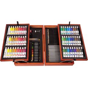 – Art Supplies for Kids – 117pc Painting Set with Pencils and Pastels – Wooden Art Case – Arts & Crafts for Artists Aged 14 Years +