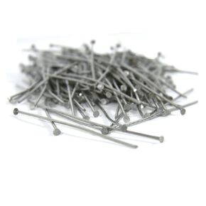 200 Surgical 304 Grade Silver Stainless Steel 21 Gauge 0.71mm 2 Inch Long Headpin Findings