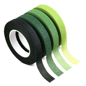 Mozeat Lens 4 Rolls 1/2" Wide Floral Tapes for Bouquet Stem Wrap Green Florist Tape Flower Tape Waterproof Tape for Craft Projects Wedding Bouquet DIY Handcrafts (4 Colors, 30yard/Roll)