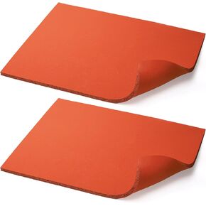 2 Pack Silicone Heat Press Mat, 15 x 12 Inch Washable Heat Press Pad, Double Sided Thick Heat Press Transfer Sheet for Heat Press Machine, Cricut Easypress, Red