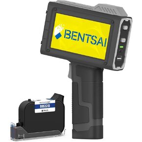 BENTSAI Handheld Inkjet Printer BT-HH6210B 1 Inch (25.4mm) Printhead with 16H Long Endurance for Batch Number Date Logo Barcode QR Code Print on Plastic Cardboard Wood Metal Clothes