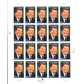 President Ronald Reagan (Sheet of 20) 37 Cent US Postage Stamp 2005 Scott 3897