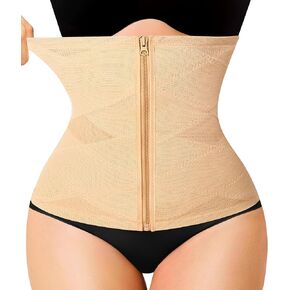 LODAY Waist Trainer Corset for Women Shapewear Tummy Control Waist Cincher Faja Body Shaper Girdle(Beige,Medium)