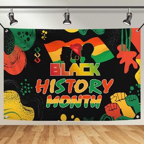 YQUQWN, Black History Month Banner - Xtralarge, 72x44 Inch, Black History Month Decorations, Black History Month Backdrop, African American Juneteenth Decoration and Supplies for Party