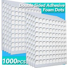 1000Pcs Double Sided Adhesive Foam Dots, 2mm and 1mm Thick Tape for Craft, Card Making, Marked Candles, Scrapbook, Poster and DIY Projects