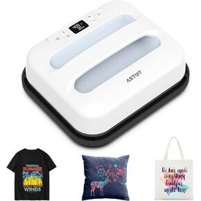 AST&T Heat Press Machine 12" x 10" Portable Easy Heat Press Heat Transfer for T-Shirts and HTV Vinyl Projects,White