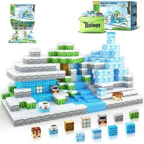 Magnetic Blocks-Build Mine Magnet World Frozen Edtion,Toys for Girls Age 3 4 5 6 7 8 Princess Castle STEM Sensory Kids Games Toys for Toddler Christmas Birthday Gifts for 3+ Years Old Girls & Boys