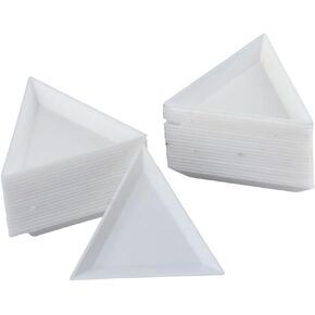 40pcs أبيض حبة فرز المصواة مثلث شكل المجوهرات لوحة تخزين لوحة البلاستي