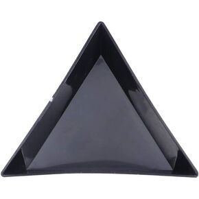 10Pcs/Set Black Plastic Triangle Tray, Nail Art Rhinestones Gems Crystal Tray, Beads Sorting Tray, Sorting Storage Plates Art Tray for Craft and DIY Beading Mats, Trays and Boards Beading Supplies