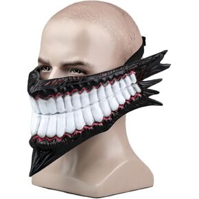 JCVCX OKARUN COSPLAY MASK KEN TAKAKURA في Turbo Granny Form Half Face Maquurade Soft PVC Asse Teath Masque Assume for Comic Convention Mosts Con