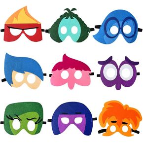9Pcs Party Masks, Party Favors Dress Up Masks Photo Booth Prop Cute Character Cosplay Birthday Party Decorations