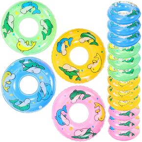20pcs Mini Swimming Ring: Dolphin Swim Ring Plaything Tiny Swim Ring Dollhouse Accessories Decorative Ornaments Photography Props 3.34in