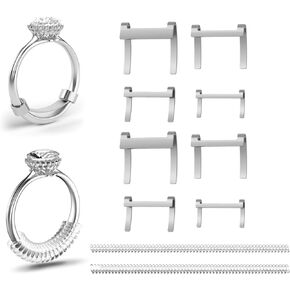Omilly Filled Metal Ring Guard for Loose Rings, 10 Pack with 6 Sizes Ring Size Adjuster, Fits Ring Width 1mm-10mm, Easy to Use, Secure Fit for Women