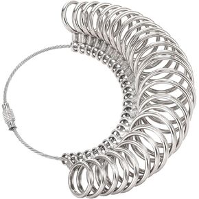 Ymapinc Ring Size Measuring Tool, 27 PCS Durable Metal Finger Measure for Ring Size, US Ring Size 0-13 with Half Sizes, Accurate Jewelry Sizing Gauge, Ring Sizer for Women