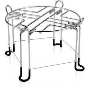 Stainless Steel Stand for Berkey, Detachable Water Filter Stand with Hooks and Rubberized Non-Skid Feet, Compatible with Berkey Big, Royal, Travel System, 9'' Diameter 6'' Tall