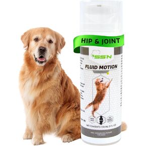 Fluid Motion - Hip & Joint Support for Dogs - Liquid Hyaluronic Acid - Mobility, Comfort and Joint Supplement for Senior Dogs - Apple Flavor - Glucosamine Alternative (30-60+ Day Supply)