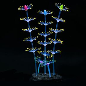 Uniclife Strip Coral Plant Ornament Glowing Effect Silicone Artificial Decoration for Fish Tank, Aquarium Landscape - Orange