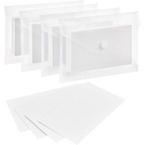Heavyweight White Blank Index Cards 3x5, 200 Count Blank Note Cards with 4 Pack Plastic Envelopes, Unlined Flash Cards for Studying